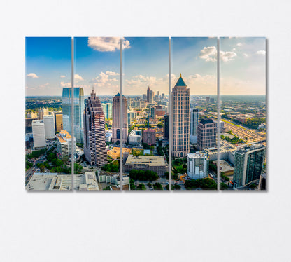 Atlanta Downtown Georgia USA Canvas Print-Canvas Print-CetArt-5 Panels-36x24 inches-CetArt