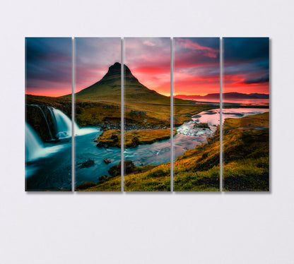 Mount Kirkjufell Iceland Canvas Print-Canvas Print-CetArt-5 Panels-36x24 inches-CetArt