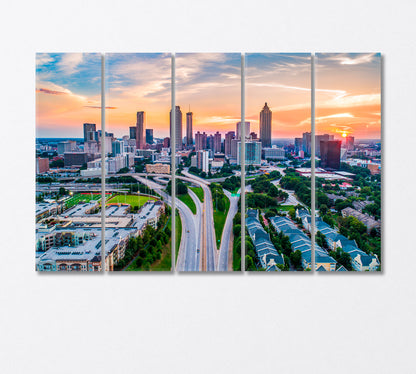 Atlanta Georgia USA Canvas Print-Canvas Print-CetArt-5 Panels-36x24 inches-CetArt