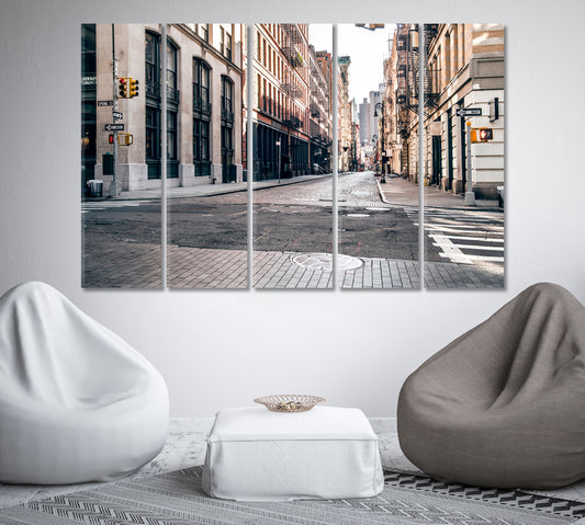 Street Soho District Manhattan New York Canvas Print-Canvas Print-CetArt-1 Panel-24x16 inches-CetArt