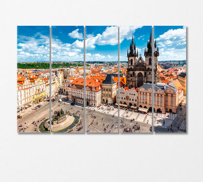 Old Town Square in Prague Canvas Print-Canvas Print-CetArt-5 Panels-36x24 inches-CetArt