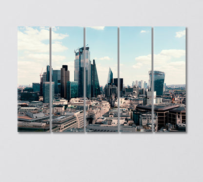 Skyscrapers of London Financial District UK Canvas Print-Canvas Print-CetArt-5 Panels-36x24 inches-CetArt