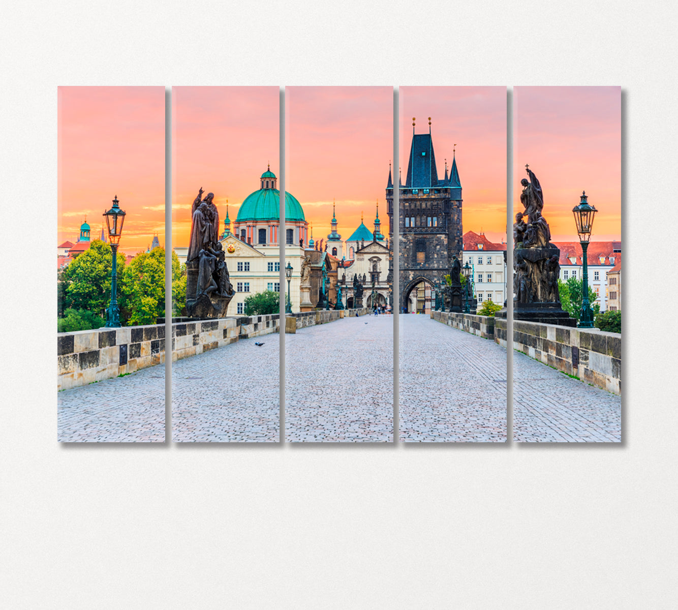 Prague Old Town Square at Sunrise Czech Republic Canvas Print-Canvas Print-CetArt-5 Panels-36x24 inches-CetArt