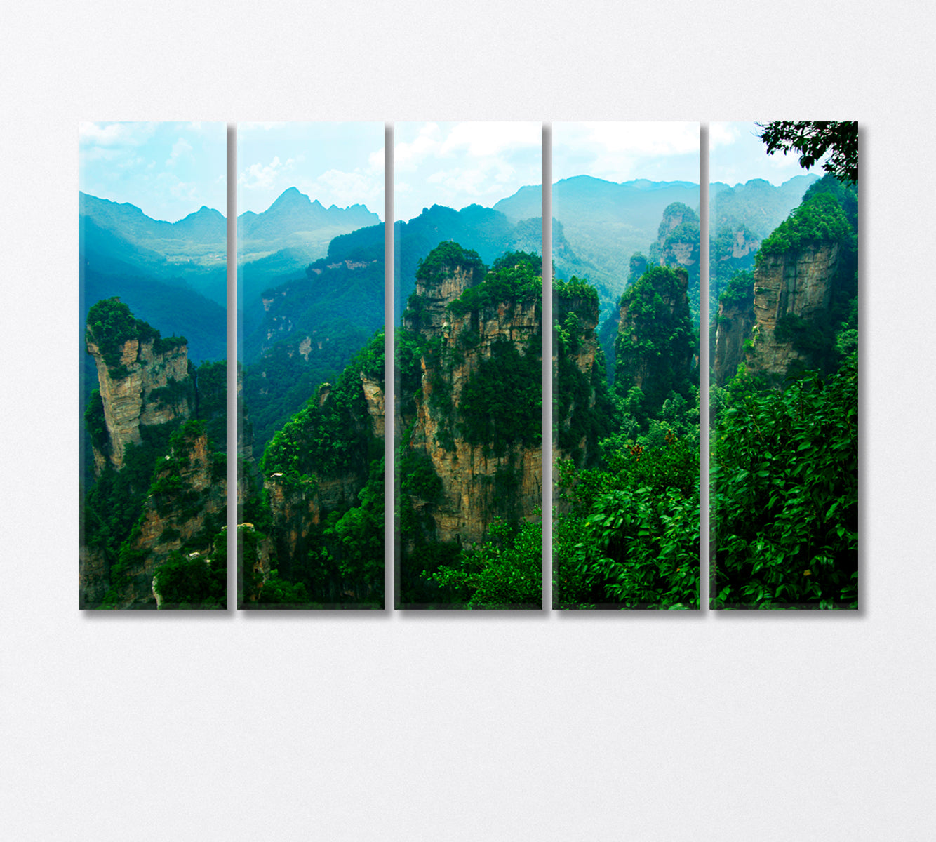 Natural Scenery of Zhangjiajie National Park Hunan China Canvas Print-Canvas Print-CetArt-5 Panels-36x24 inches-CetArt