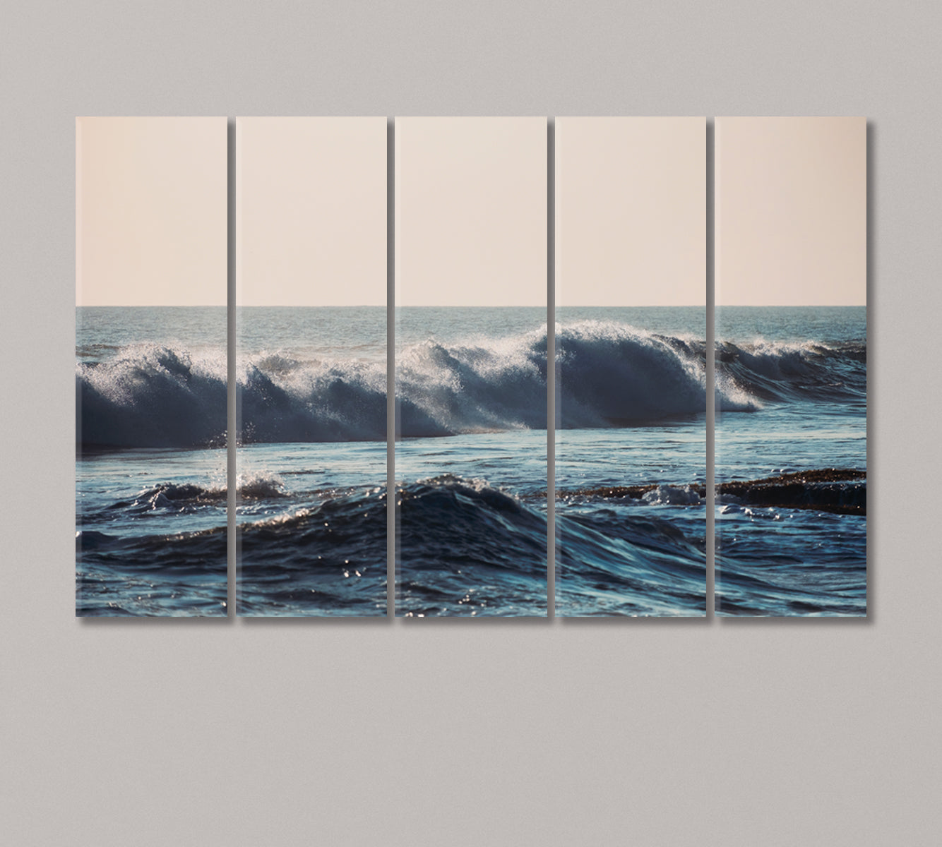 Sea Waves Canvas Print-Canvas Print-CetArt-5 Panels-36x24 inches-CetArt