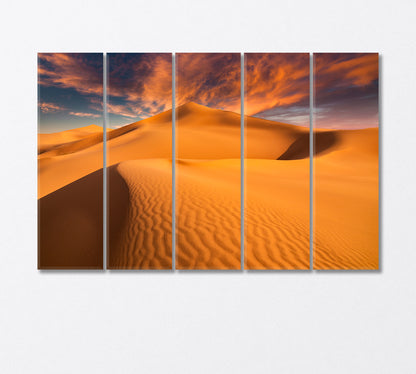 Sunset over Sand Dunes in the Desert Canvas Print-Canvas Print-CetArt-5 Panels-36x24 inches-CetArt