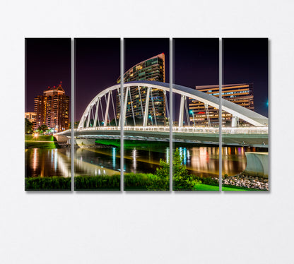 Discovery Bridge in Columbus Ohio USA Canvas Print-Canvas Print-CetArt-5 Panels-36x24 inches-CetArt