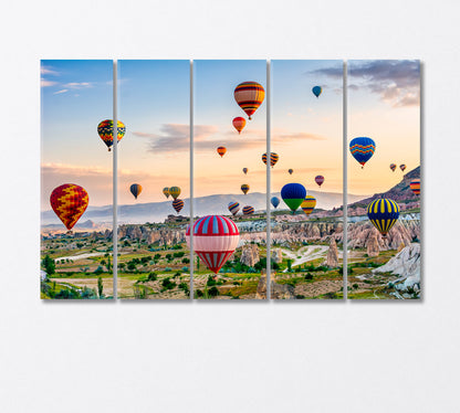 Colorful Balloon Festival in Cappadocia Turkey Canvas Print-Canvas Print-CetArt-5 Panels-36x24 inches-CetArt