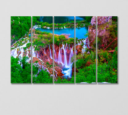 Waterfalls in Plitvice National Park Croatia Canvas Print-Canvas Print-CetArt-5 Panels-36x24 inches-CetArt