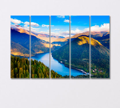 Lake Ritsa in the Mountains of Abkhazia Georgia Canvas Print-Canvas Print-CetArt-5 Panels-36x24 inches-CetArt