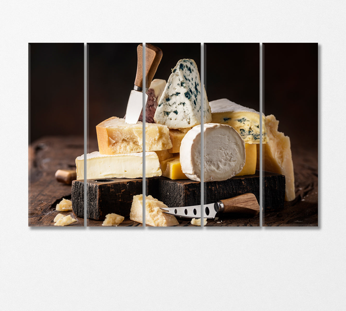 Italian Cheese Assorted Canvas Print-Canvas Print-CetArt-5 Panels-36x24 inches-CetArt