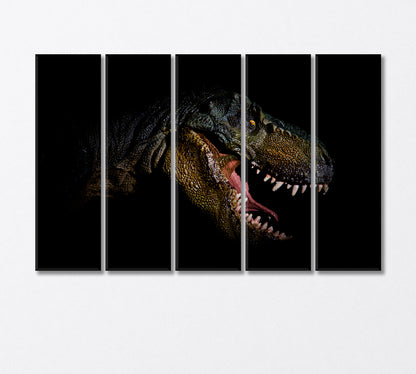 Dinosaur Head in the Dark Canvas Print-Canvas Print-CetArt-5 Panels-36x24 inches-CetArt