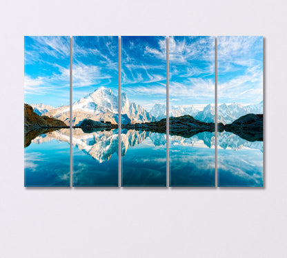 Reflection of the Sky in Lake Lac Blanc French Alps Canvas Print-Canvas Print-CetArt-5 Panels-36x24 inches-CetArt