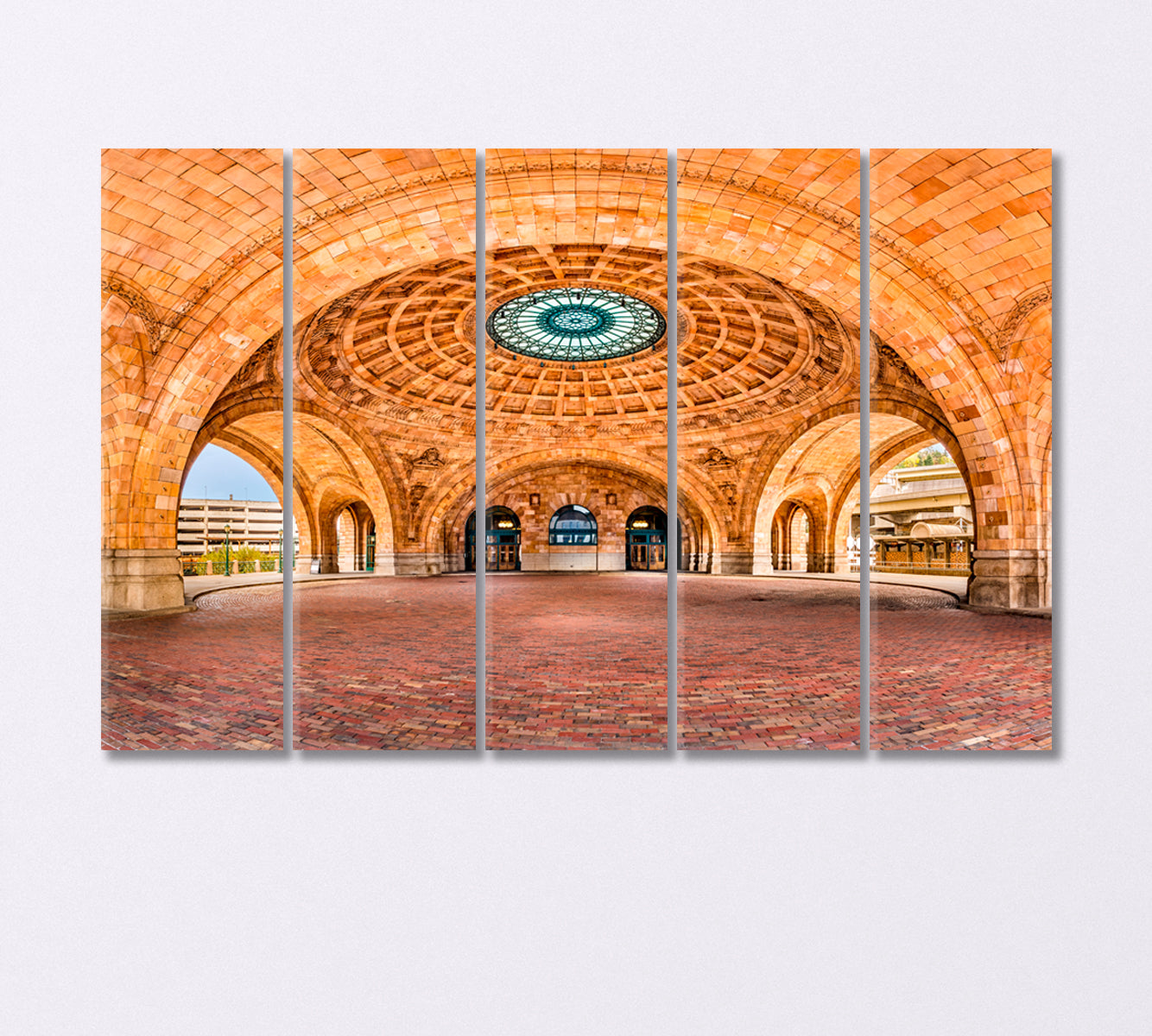 Historic Pittsburgh Train Station USA Canvas Print-Canvas Print-CetArt-5 Panels-36x24 inches-CetArt