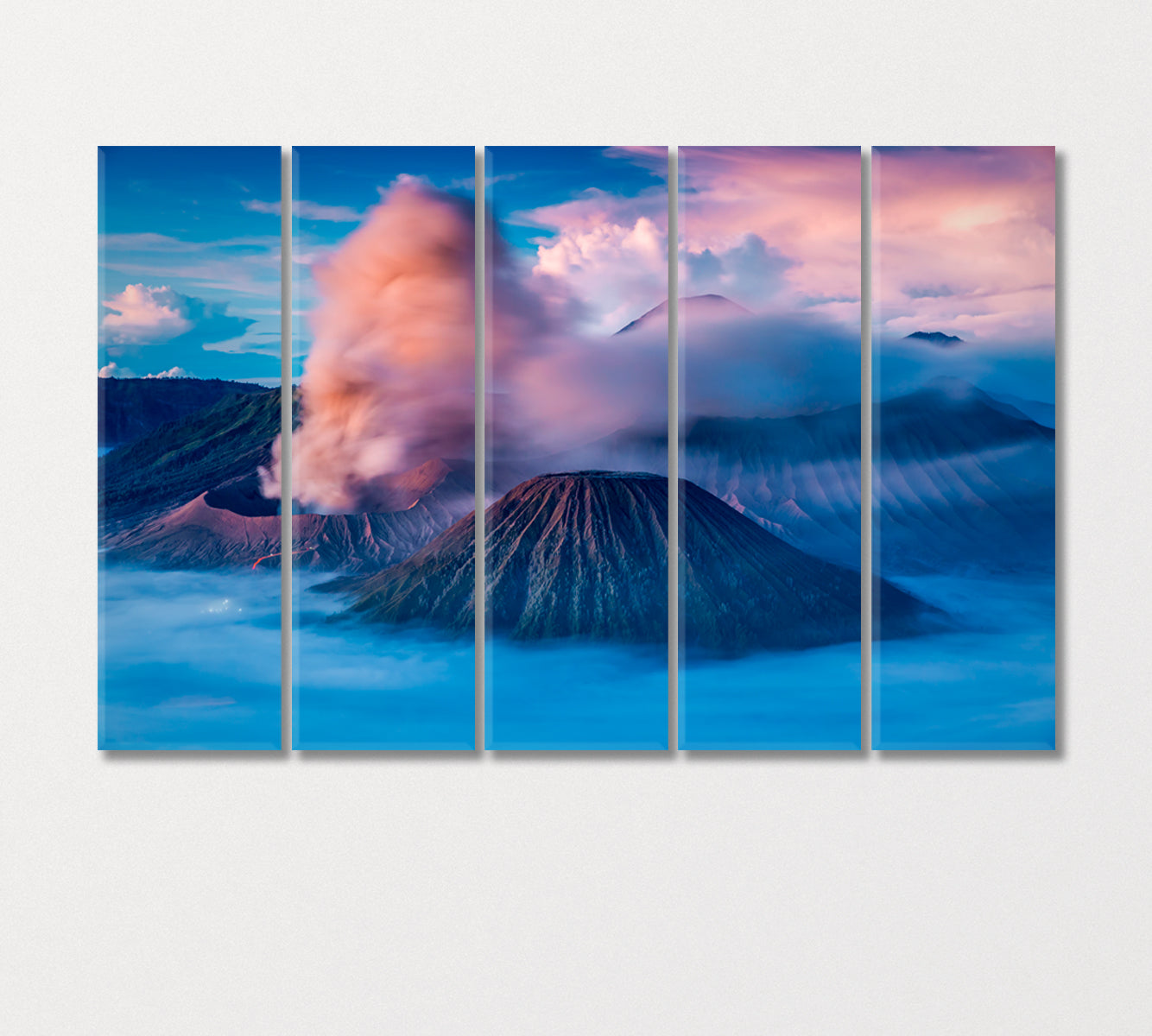 Mount Bromo and Semeru Volcano Indonesia Canvas Print-Canvas Print-CetArt-5 Panels-36x24 inches-CetArt