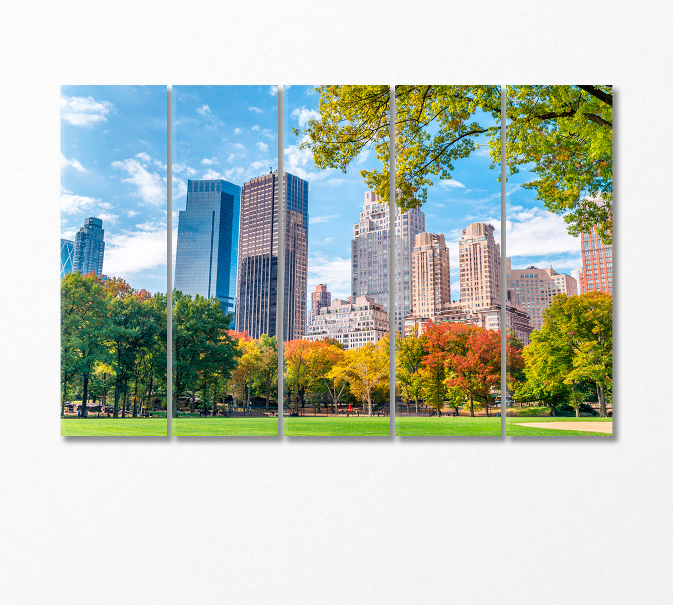 Manhattan Central Park in Autumn Canvas Print-Canvas Print-CetArt-5 Panels-36x24 inches-CetArt