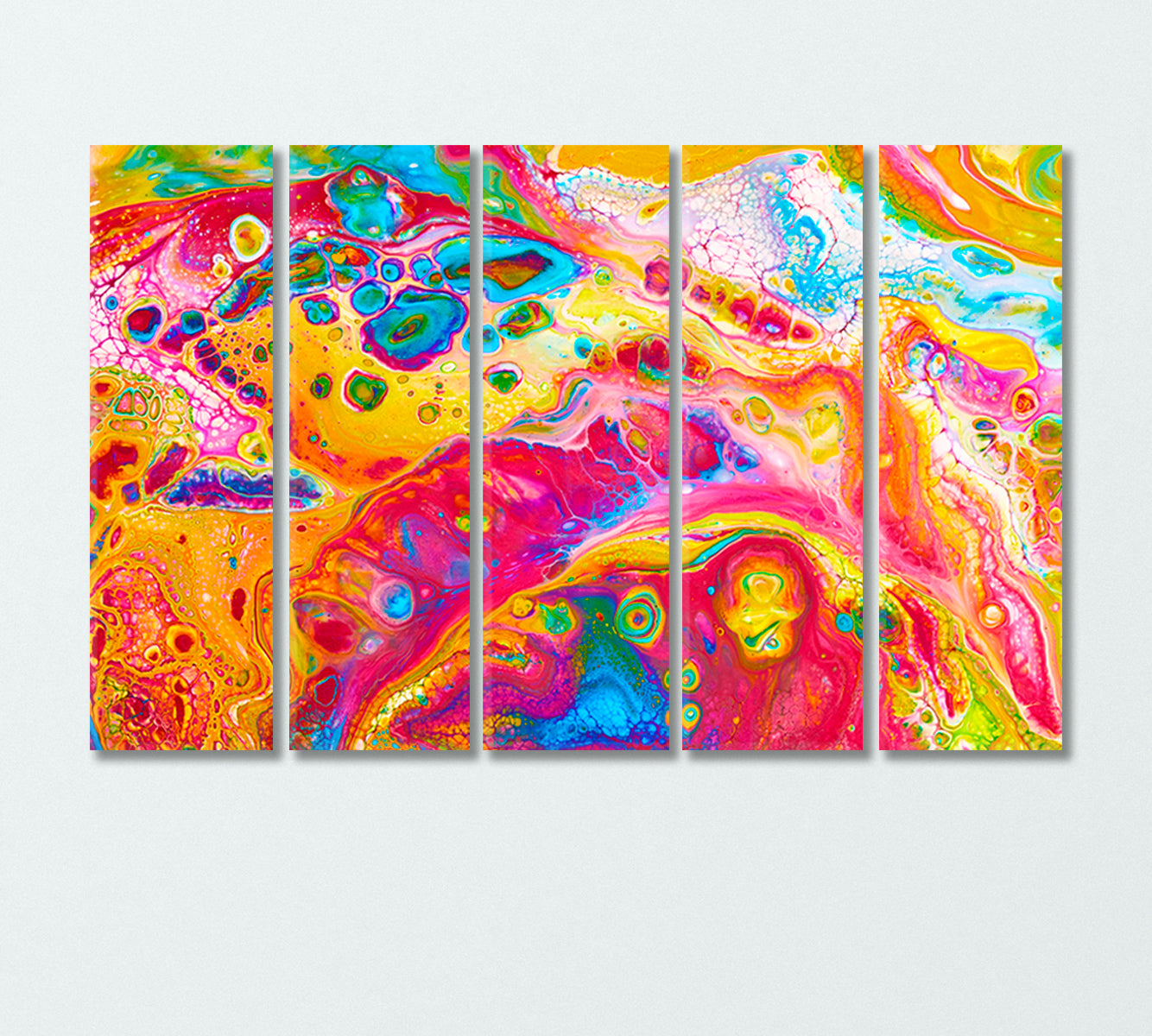 Pink Yellow Blue Abstract Pattern Canvas Print-Canvas Print-CetArt-5 Panels-36x24 inches-CetArt