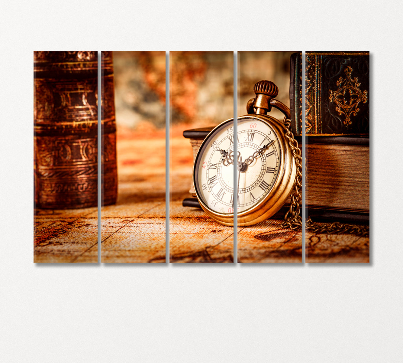 Antique Pocket Watch Canvas Print-Canvas Print-CetArt-5 Panels-36x24 inches-CetArt