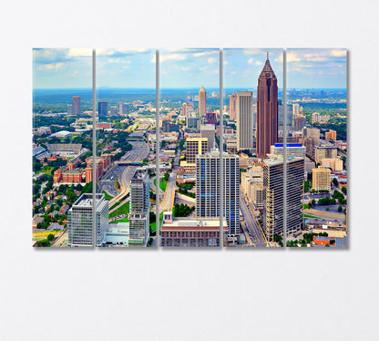 Downtown Atlanta Georgia USA Canvas Print-Canvas Print-CetArt-5 Panels-36x24 inches-CetArt