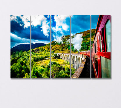 Glenfinnan Railway Viaduct in Scotland Canvas Print-Canvas Print-CetArt-5 Panels-36x24 inches-CetArt