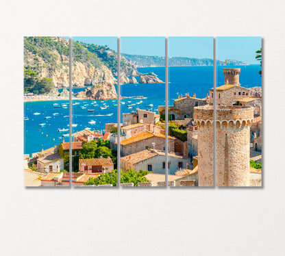 Tossa De Mar Historic City Spain Canvas Print-Canvas Print-CetArt-5 Panels-36x24 inches-CetArt