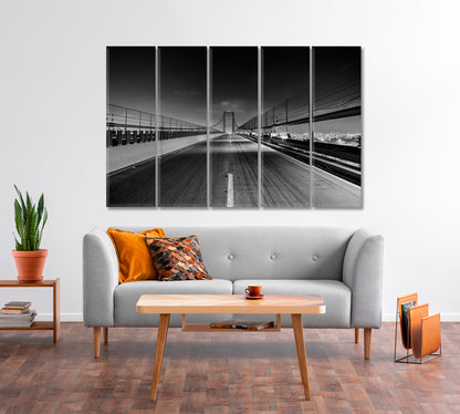 Vincent Thomas Bridge Los Angeles California Canvas Print-Canvas Print-CetArt-1 Panel-24x16 inches-CetArt