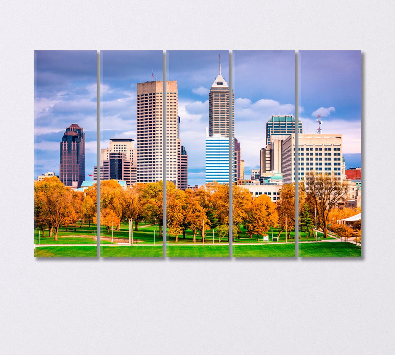 Autumn in Indiana USA Canvas Print-Canvas Print-CetArt-5 Panels-36x24 inches-CetArt