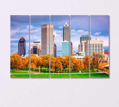 Autumn in Indiana USA Canvas Print-Canvas Print-CetArt-5 Panels-36x24 inches-CetArt