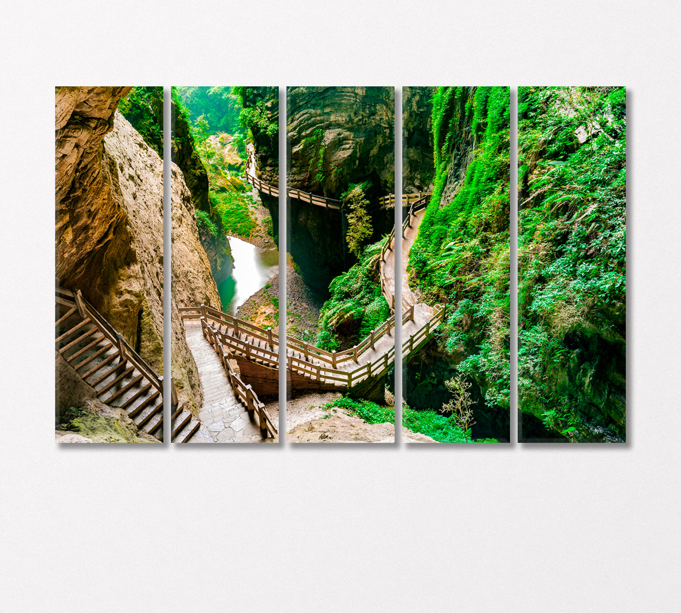 Wulong Karst China Canvas Print-Canvas Print-CetArt-5 Panels-36x24 inches-CetArt