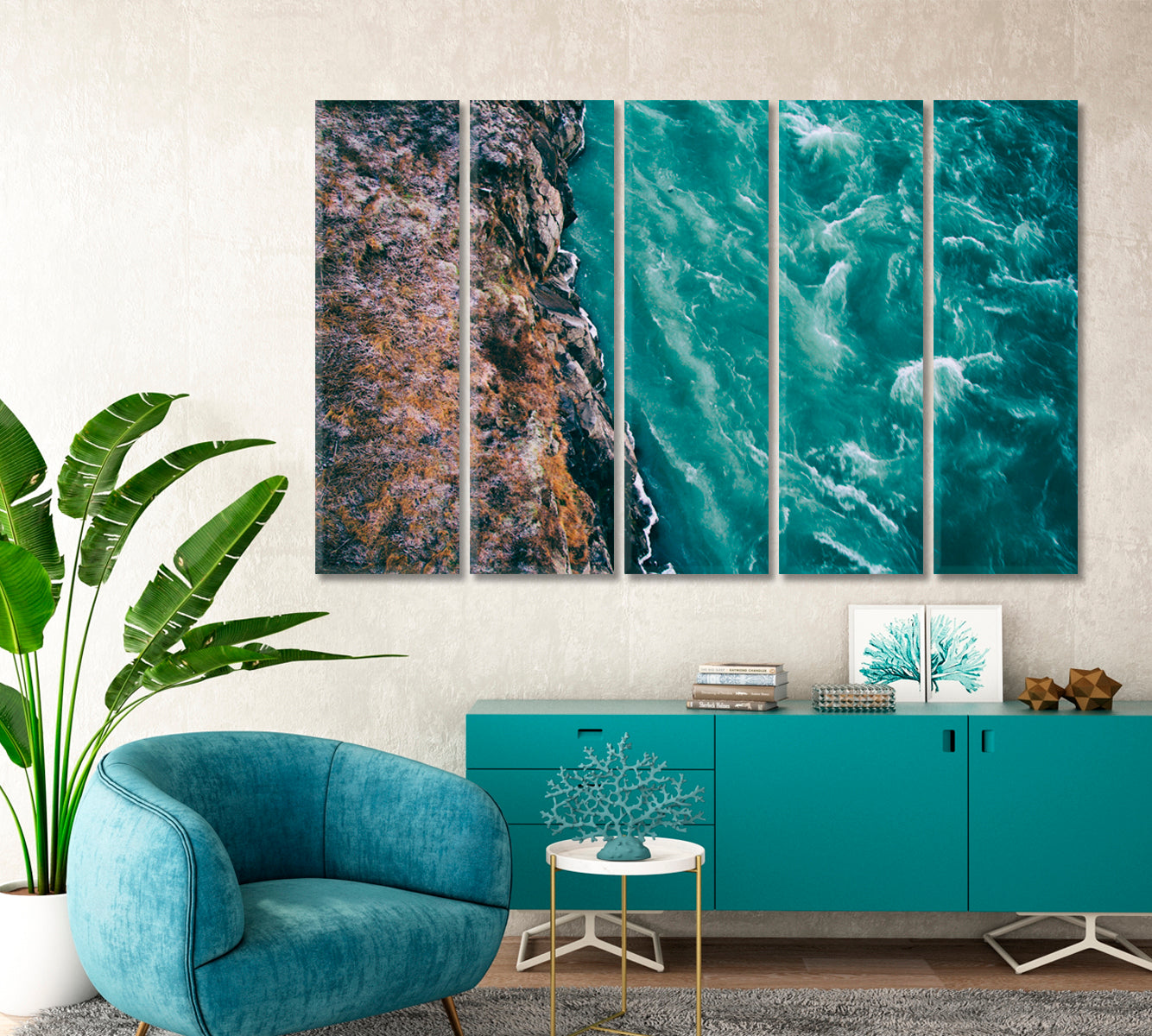 Iceland's Turquoise River Canvas Print-Canvas Print-CetArt-5 Panels-36x24 inches-CetArt