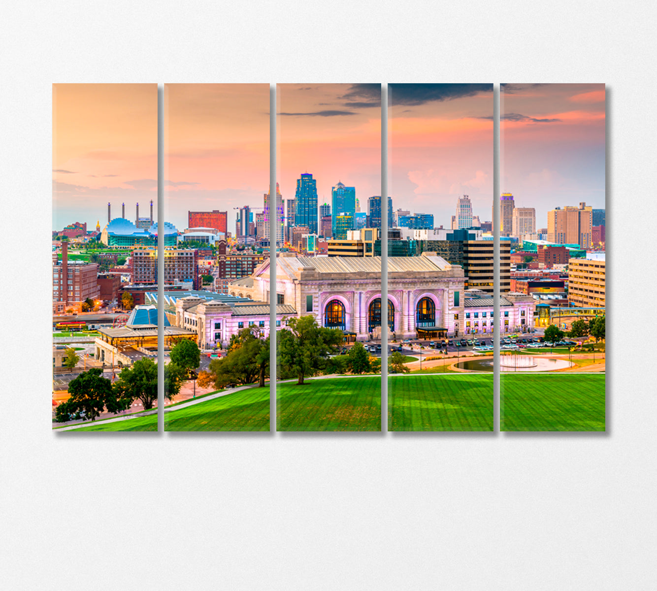 Kansas City United States Canvas Print-Canvas Print-CetArt-5 Panels-36x24 inches-CetArt