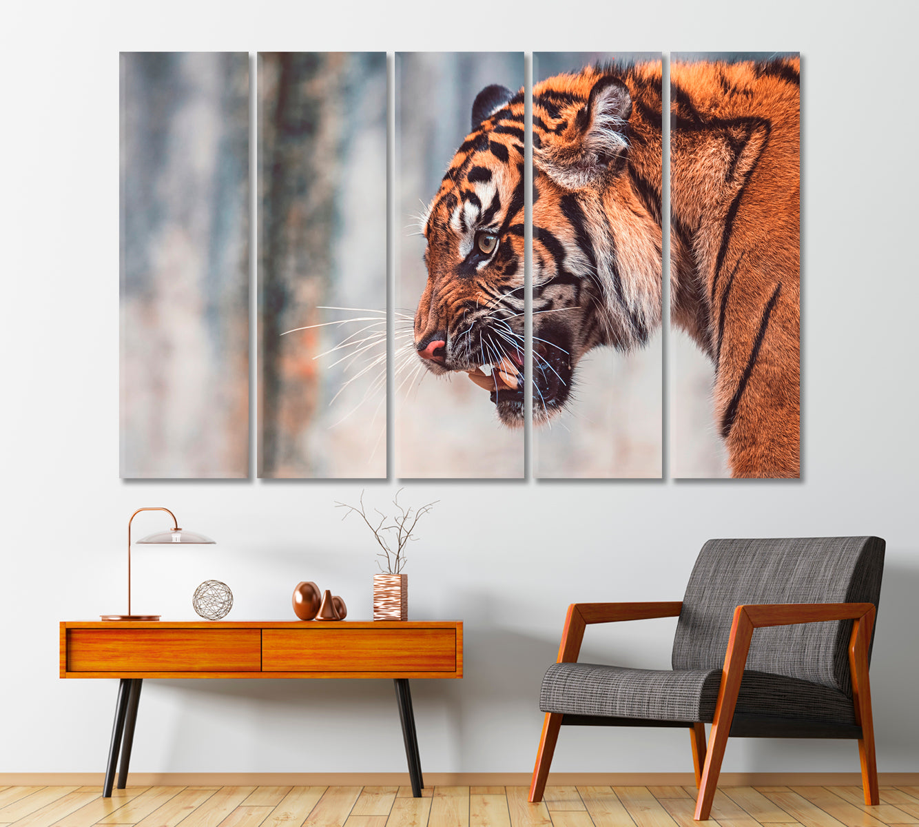 Angry Sumatran Tiger Canvas Print-Canvas Print-CetArt-1 Panel-24x16 inches-CetArt