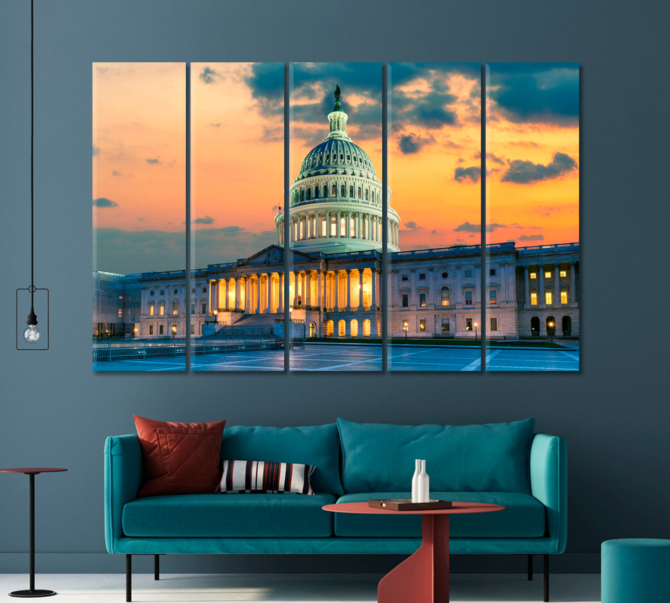 United States Capitol Building at Sunset Washington Canvas Print-Canvas Print-CetArt-1 Panel-24x16 inches-CetArt