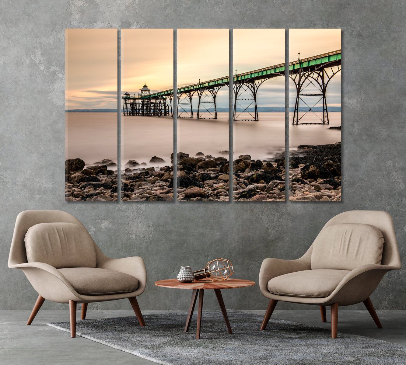 Clevedon Pier in England Canvas Print-Canvas Print-CetArt-1 Panel-24x16 inches-CetArt