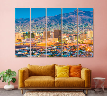 Night Lights El Paso Texas USA Canvas Print-Canvas Print-CetArt-1 Panel-24x16 inches-CetArt