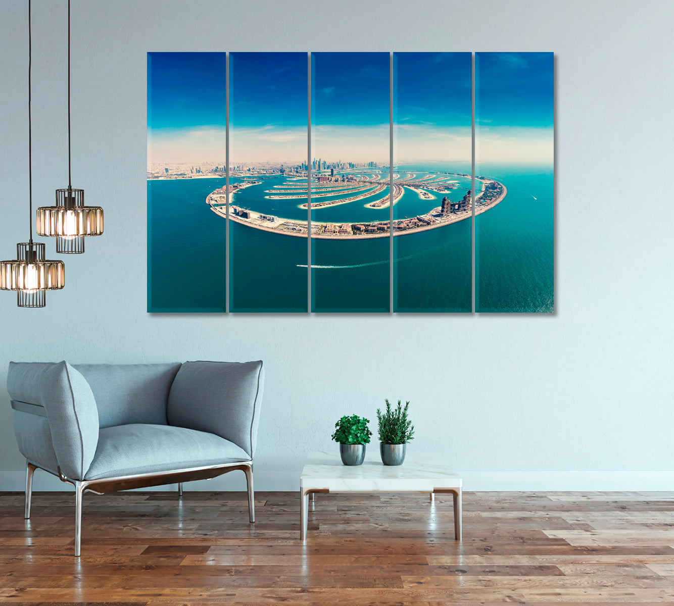 Palm Jumeirah Island in Dubai UAE Canvas Print-Canvas Print-CetArt-1 Panel-24x16 inches-CetArt