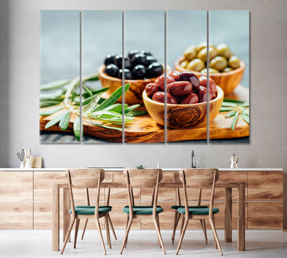 Set of Different Olives Canvas Print-Canvas Print-CetArt-1 Panel-24x16 inches-CetArt