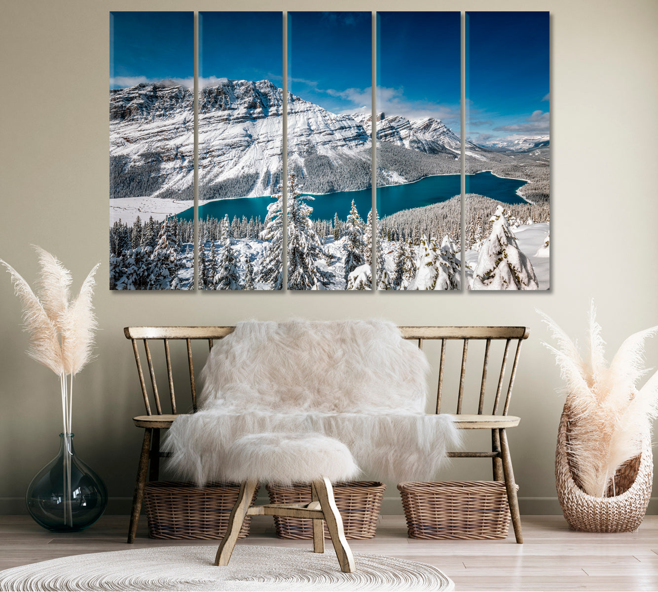 Peyto Lake in Winter in Banff National Park Canada Canvas Print-Canvas Print-CetArt-1 Panel-24x16 inches-CetArt