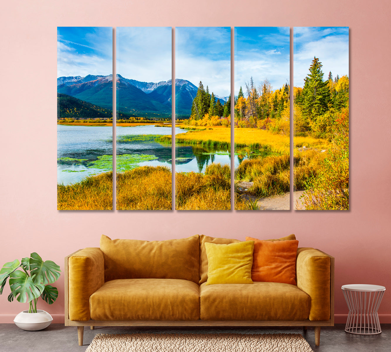 Rocky Mountains of Canada with Lake Vermilion Canvas Print-Canvas Print-CetArt-1 Panel-24x16 inches-CetArt