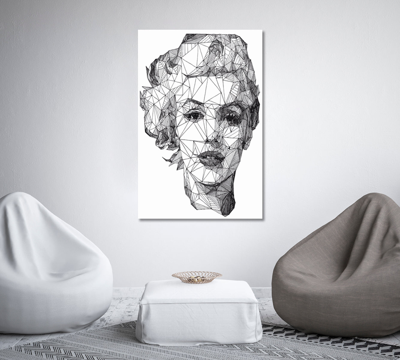 Abstract Geometric Monroe Portrait Canvas Print-Canvas Print-CetArt-1 panel-16x24 inches-CetArt