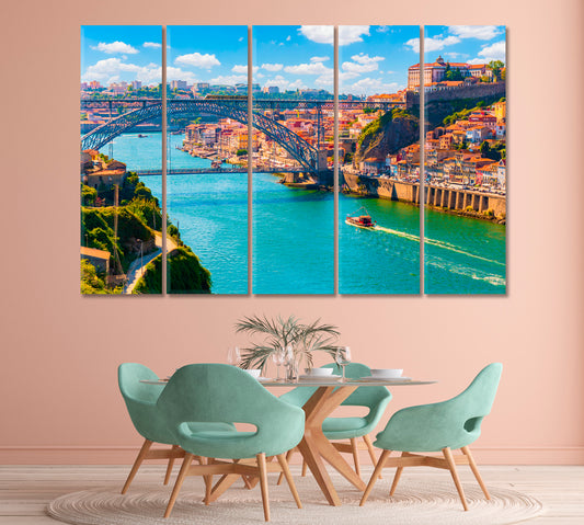 Porto Town on Douro River Portugal Canvas Print-Canvas Print-CetArt-1 Panel-24x16 inches-CetArt