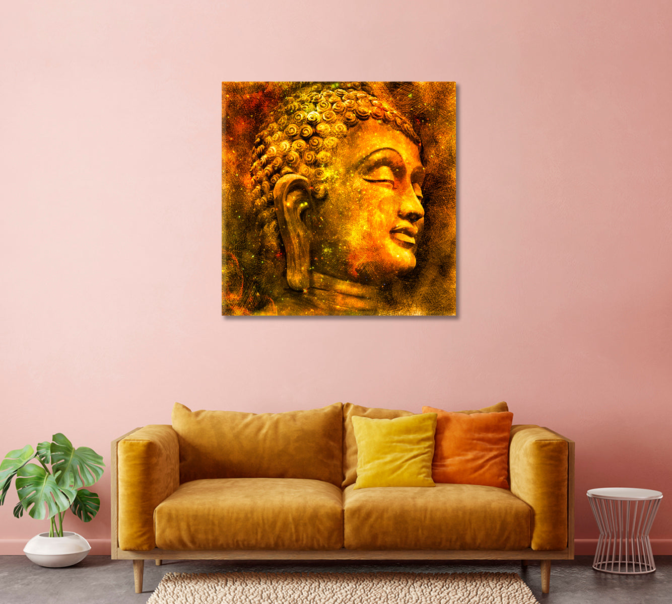 Head of Buddha Canvas Print-Canvas Print-CetArt-1 panel-12x12 inches-CetArt