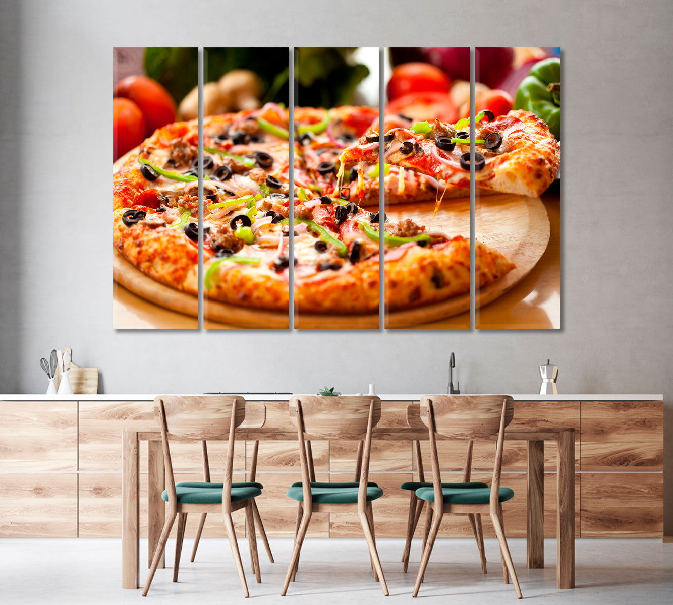 Tasty Pizza with Olives Canvas Print-Canvas Print-CetArt-1 Panel-24x16 inches-CetArt