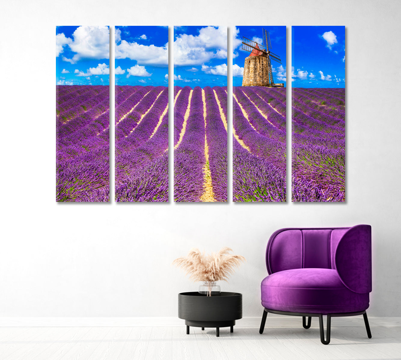 Blooming Lavender Fields Provence France Canvas Print-CetArt-1 Panel-24x16 inches-CetArt