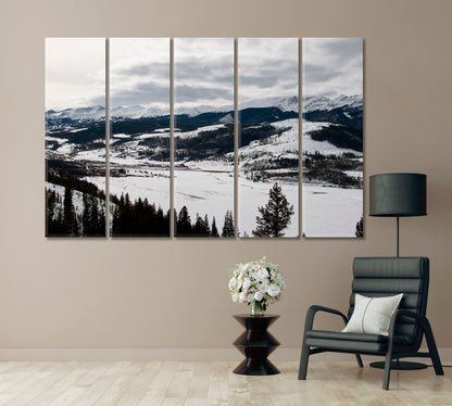 Snow Covered Mountains Colorado USA Canvas Print-Canvas Print-CetArt-1 Panel-24x16 inches-CetArt