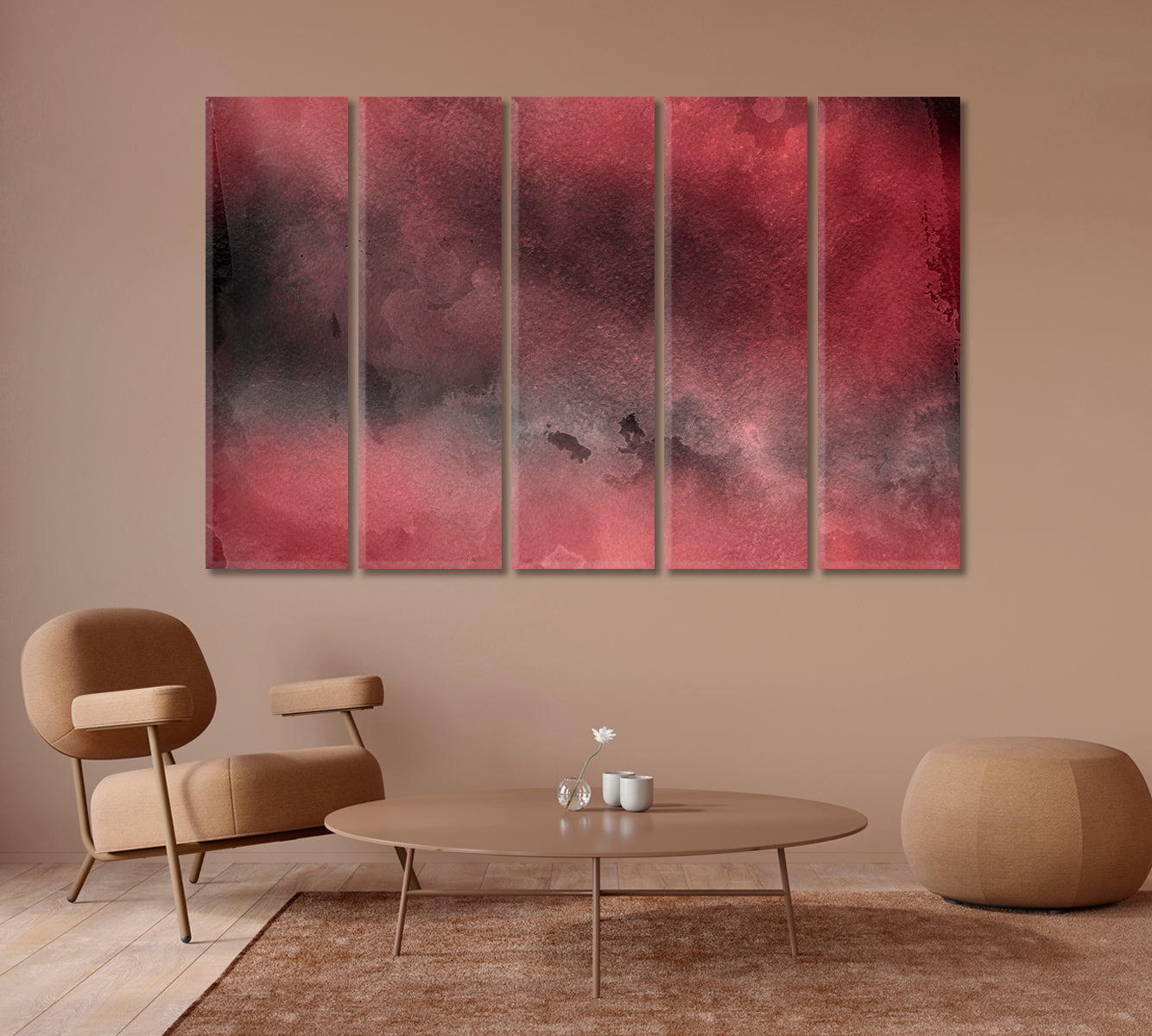 Abstract Red Watercolor Splatter Canvas Print-Canvas Print-CetArt-1 Panel-24x16 inches-CetArt