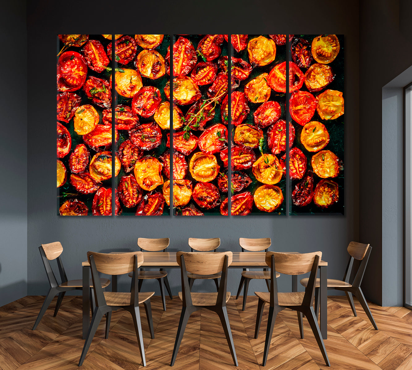 Roasted Red and Yellow Cherry Tomatoes Canvas Print-Canvas Print-CetArt-1 Panel-24x16 inches-CetArt