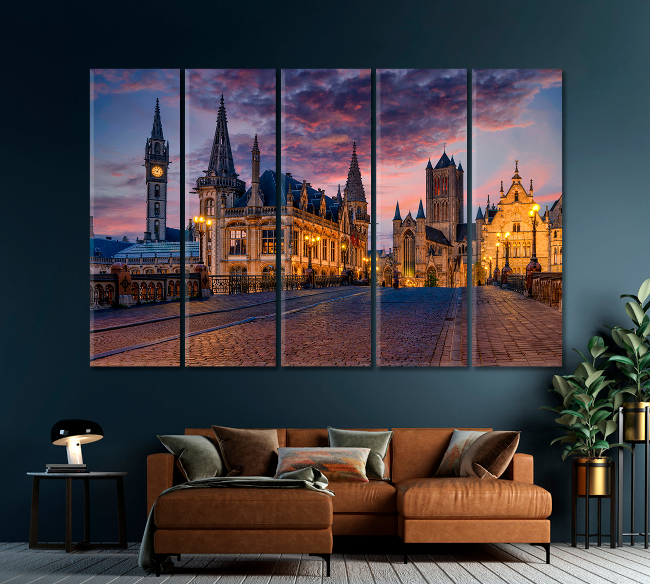 Medieval City of Ghent Belgium Canvas Print-Canvas Print-CetArt-1 Panel-24x16 inches-CetArt