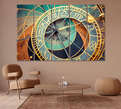 Prague Astronomical Clock in Details Canvas Print-Canvas Print-CetArt-1 Panel-24x16 inches-CetArt