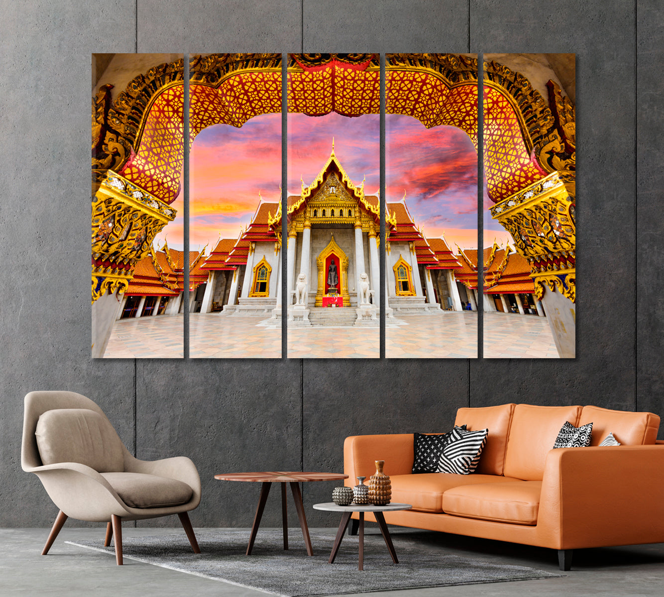 Temple Wat Benchamabophit of Bangkok Thailand Canvas Print-Canvas Print-CetArt-1 Panel-24x16 inches-CetArt